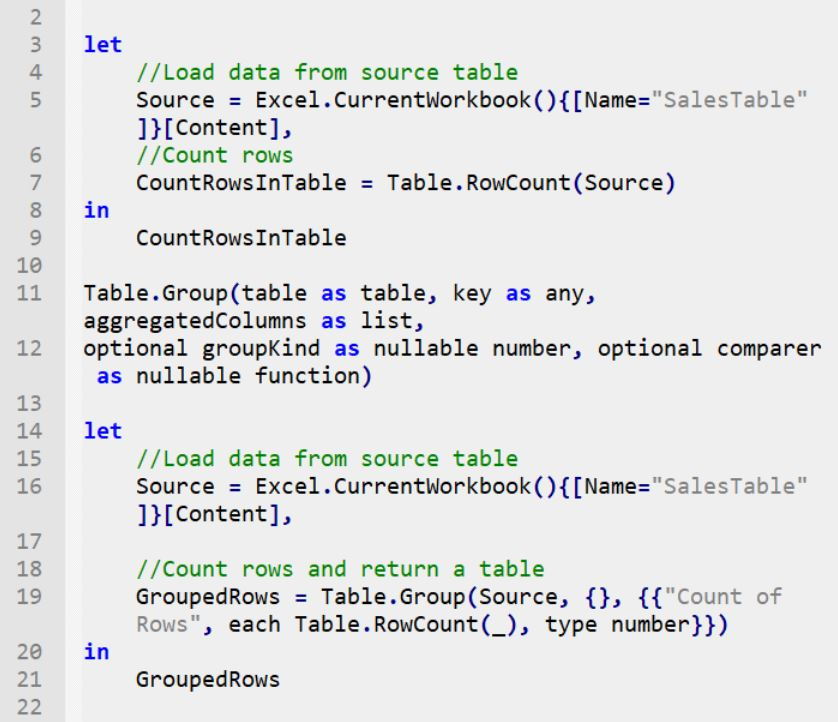 การนับจำนวนแถวข้อมูลในตารางโดยใช้ฟังก์ชัน TableRow.Count()